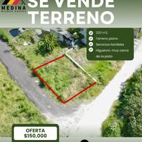 Terreno 200 m2 oferta $150,000